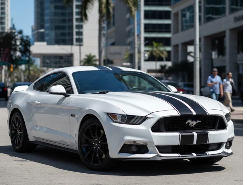 White Ford Mustang