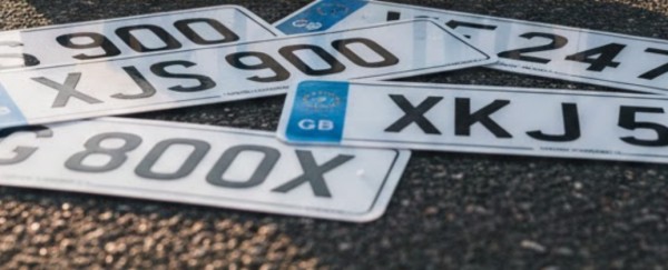 Jaguar car registration plates